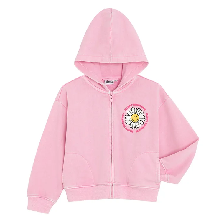Cool Club, Bluza dziewczęca z kapturem, rozpinana, różowa, SmileyWorld
