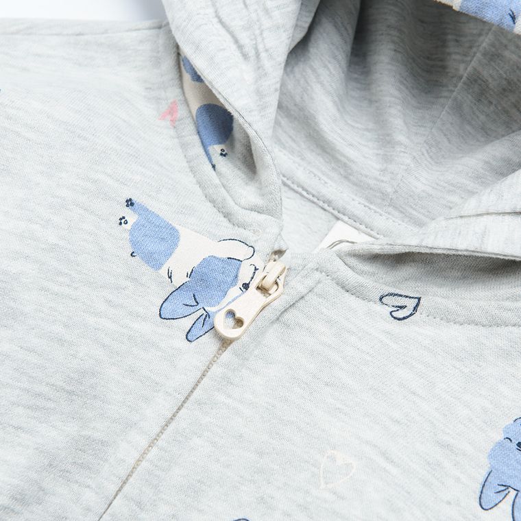 Cool Club, Bluza dziewczęca z kapturem, rozpinana, szara