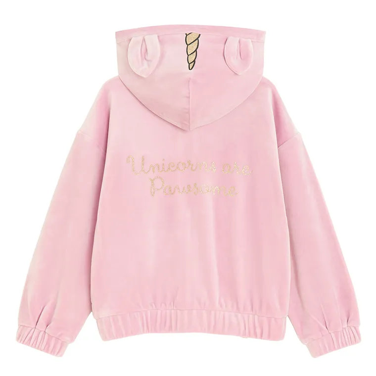 Cool Club, Bluza dziewczęca z kapturem, rozpinana, welurowa, różowa, Psi Patrol