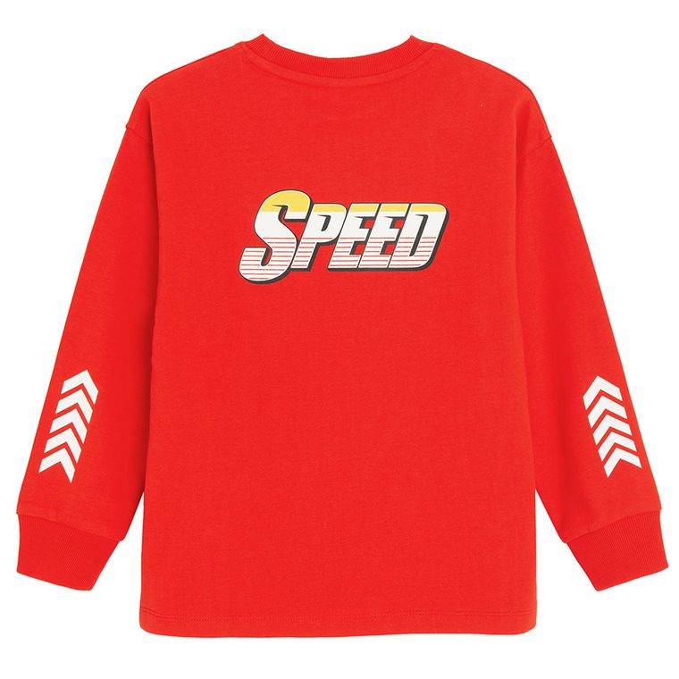 Cool Club, Bluzka chłopięca z długim rękawem, czerwona, Hot Wheels