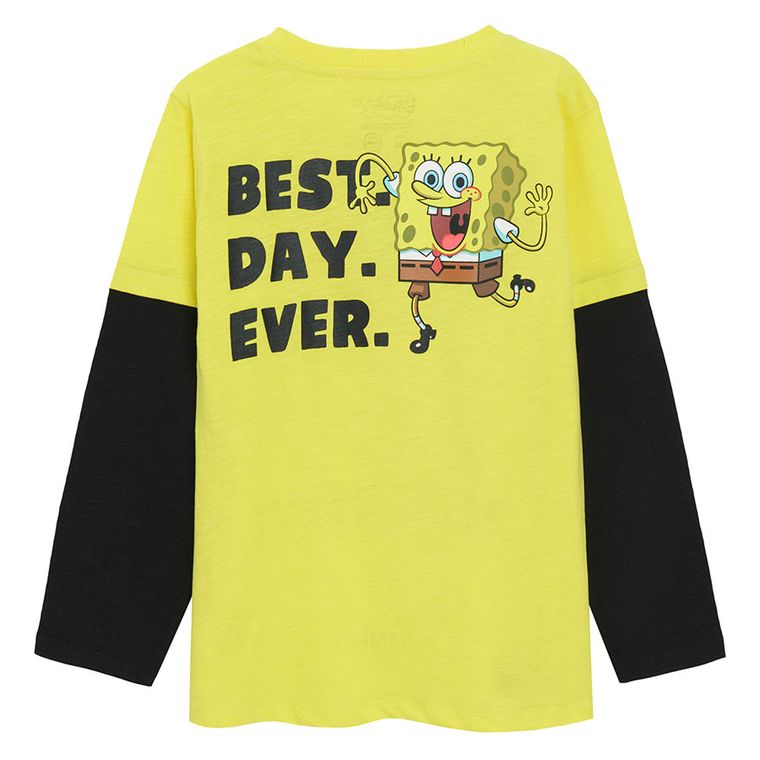 Cool Club, Bluzka chłopięca z długim rękawem, żółto-czarna, SpongeBob