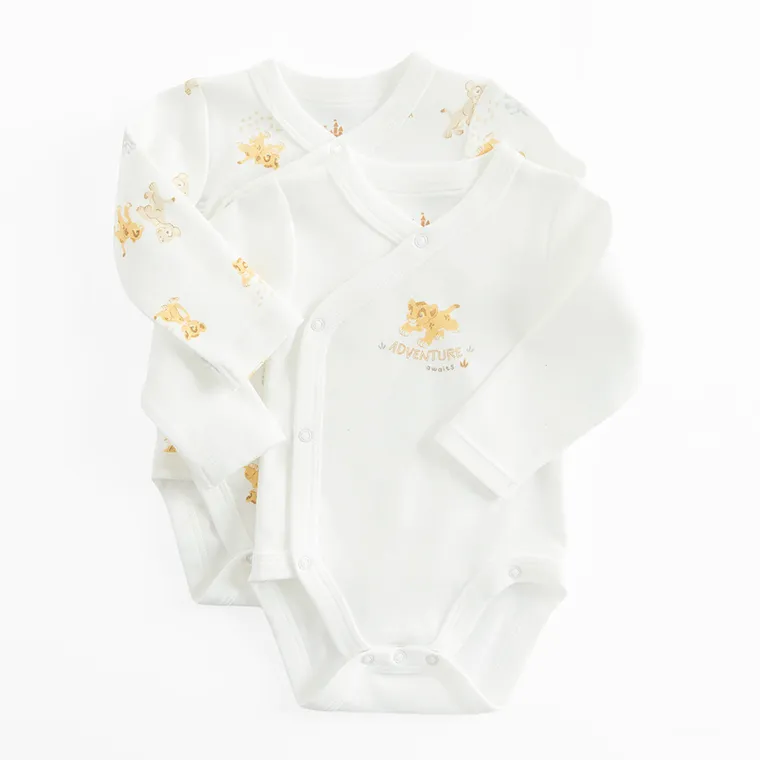 Cool Club, Body chłopięce z długim rękawem, białe, Król Lew, zestaw, 2 szt.