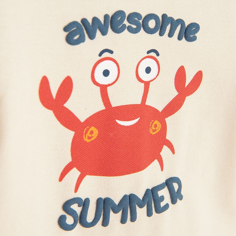 Cool Club, Body chłopięce z krótkim rękawem, beżowe