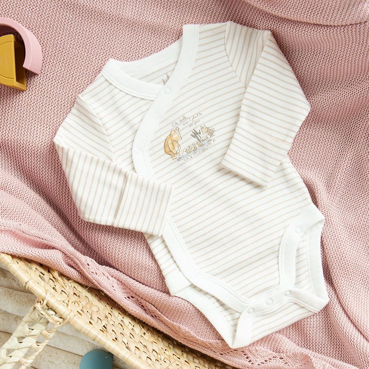 Cool Club, Body dziewczęce z długim rękawem, białe, Kubuś Puchatek, zestaw, 2 szt.