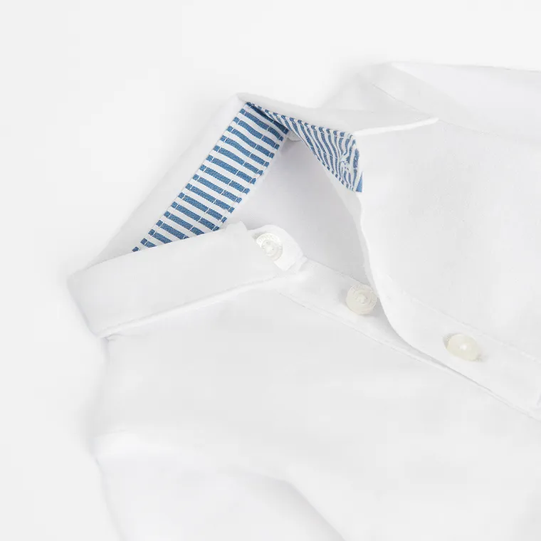 Cool Club, Body koszulowe z długim rękawem, Mucha, biały, granatowy