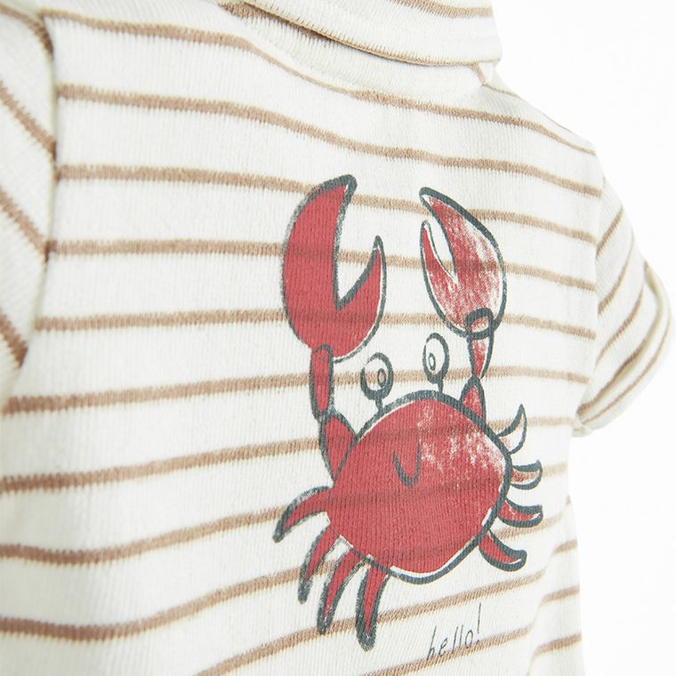 Cool Club, Body polo chłopięce z krótkim rękawem, frotte, beżowe