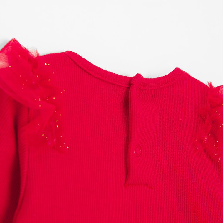 Cool Club, Body sukienka dziewczęce z długim rękawem, czerwone