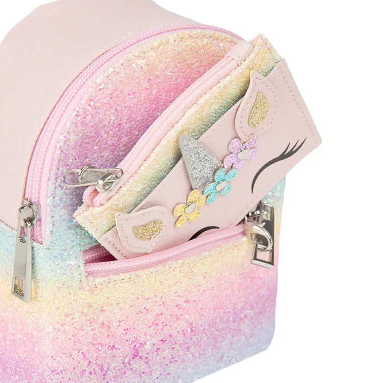 Cool Club, brokatowy mini plecak z portfelikiem