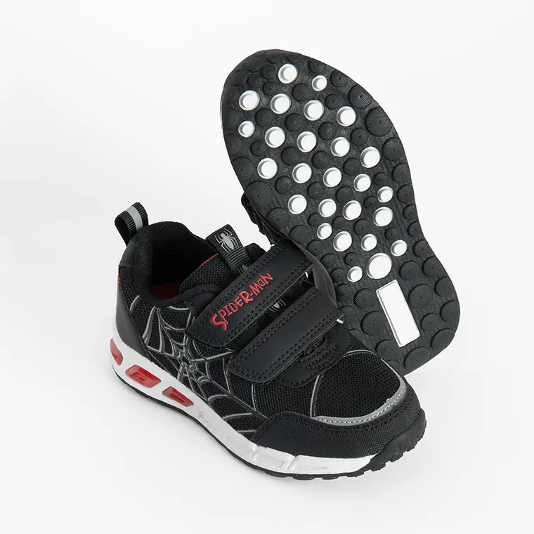Cool Club, Buty sportowe chłopięce, czarne, świecąca podeszwa, Spider-Man