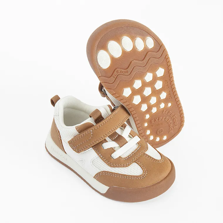 Cool Club, Buty sportowe chłopięce, ecru-brązowe, podeszwa Barefoot