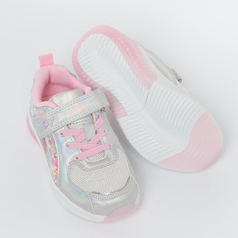 Cool Club, Buty sportowe dziewczęce, srebrne, świecąca podeszwa, Psi Patrol