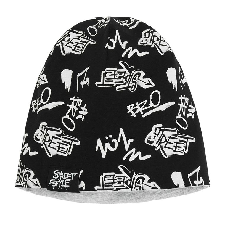 Cool Club, Czapka chłopięca, dwustronna, czarno-szara