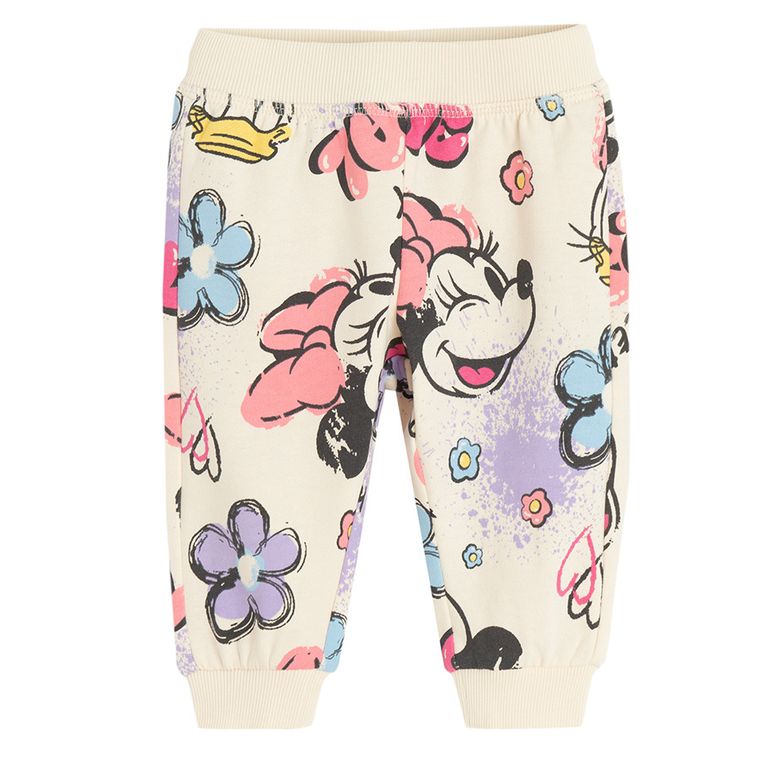 Cool Club, Dres dziewczęcy, ecru, Myszka Minnie