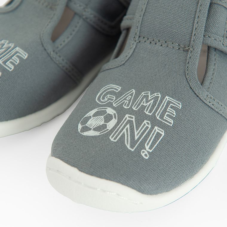 Cool Club, Kapcie chłopięce, szare, skórzana wkładka, Zdrowa Stopa