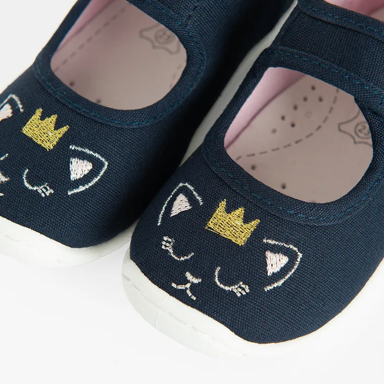 Cool Club, Kapcie dziewczęce, niebieskie. skórzana wkładka, Zdrowa Stopa