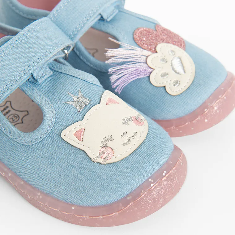 Cool Club, Kapcie dziewczęce, niebieskie, Zdrowa Stopa, Comfort-Fit