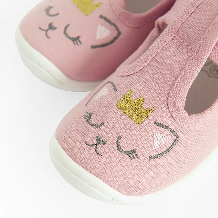 Cool Club, Kapcie dziewczęce, różowe, skórzana wkładka, Zdrowa Stopa