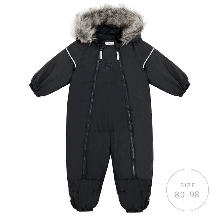 Cool Club, Kombinezon chłopięcy z kapturem, ocieplany, czarny
