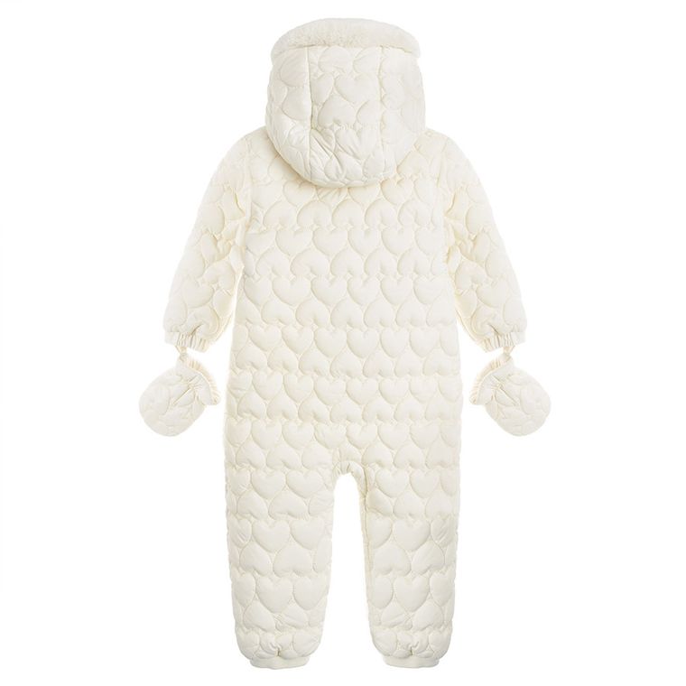 Cool Club, Kombinezon dziewczęcy z kapturem, ecru