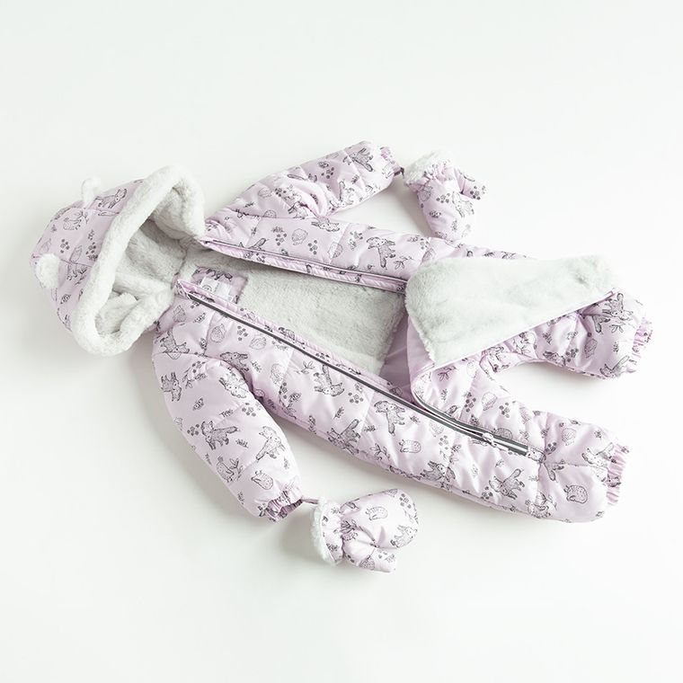 Cool Club, Kombinezon dziewczęcy z kapturem, ocieplany, różowy