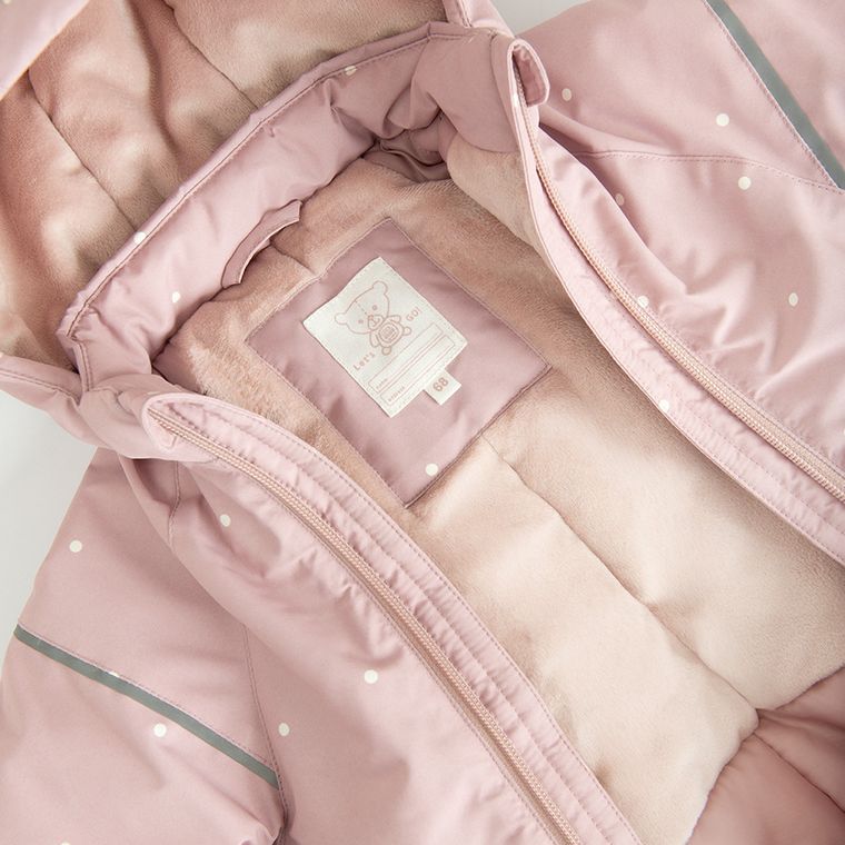 Cool Club, Kombinezon dziewczęcy z kapturem, ocieplany, różowy
