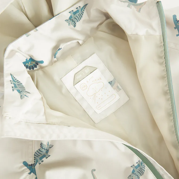 Cool Club, Kombinezon przeciwdeszczowy chłopięcy z kapturem, beżowy