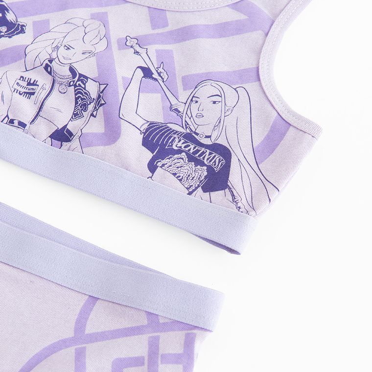 Cool Club, Komplet bielizny dziewczęcy, Top, Majtki, fioletowy, K-Pop Demon Hunters