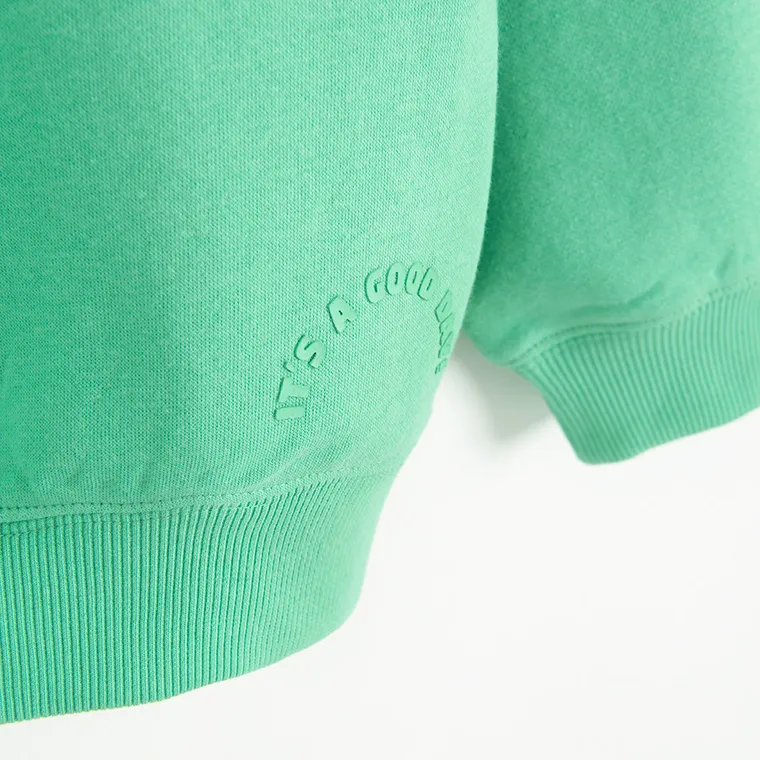 Cool Club, Komplet chłopięcy, Bluza ocieplana, Szorty, zielony