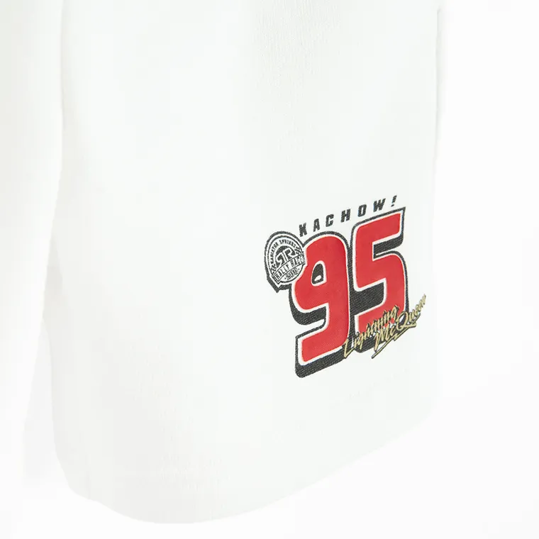 Cool Club, Komplet chłopięcy, Bluza, Szorty, biały, Auta