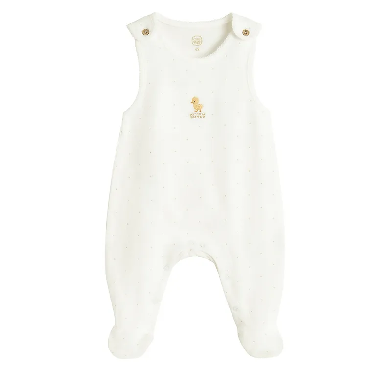 Cool Club, Komplet dziewczęcy, ażurowy, Body z długim rękawem, Śpiochy, biały