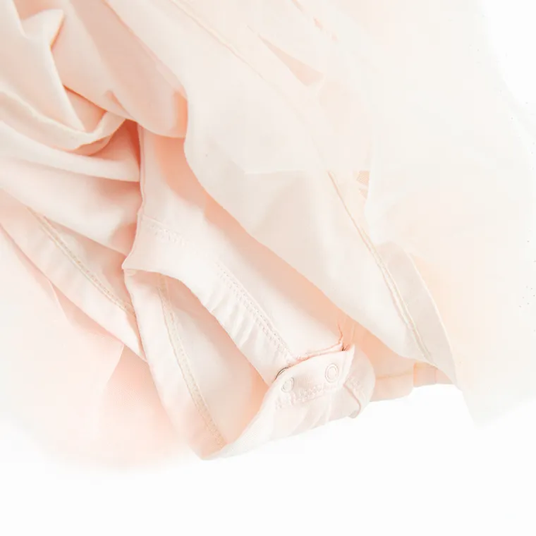 Cool Club, Komplet dziewczęcy, Body sukienka z krótkim rękawem, Bolerko, różowy