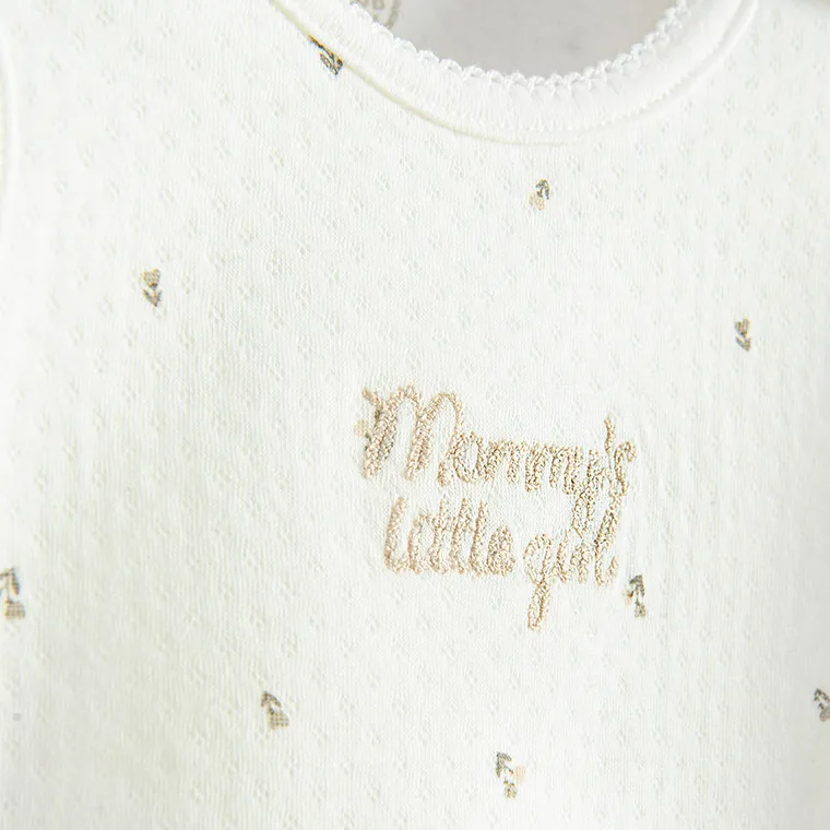 Cool Club, Komplet dziewczęcy, Body z długim rękawem, Śpiochy, biały