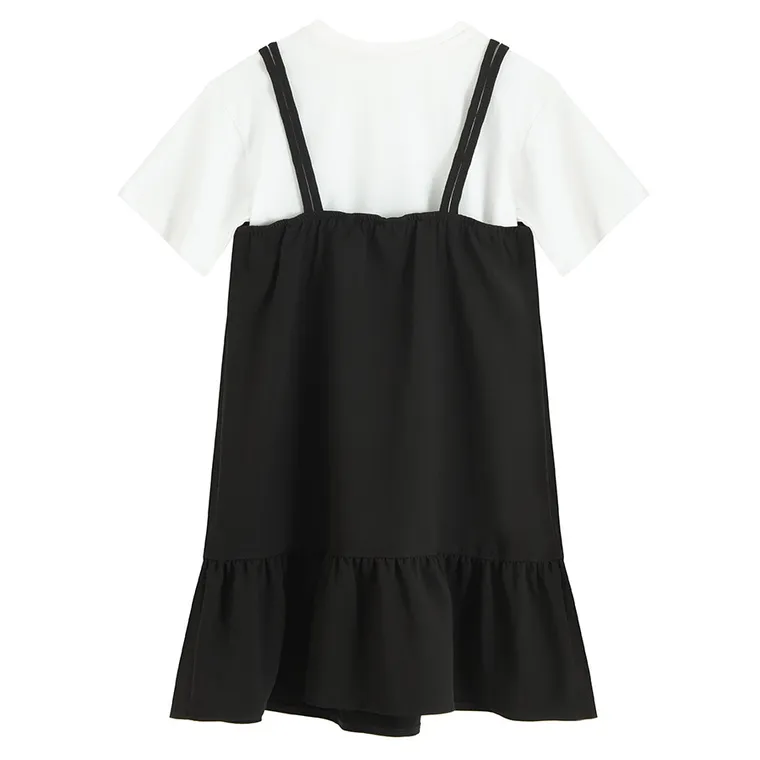 Cool Club, Komplet dziewczęcy, Sukienka na ramiączka, T-shirt, mix