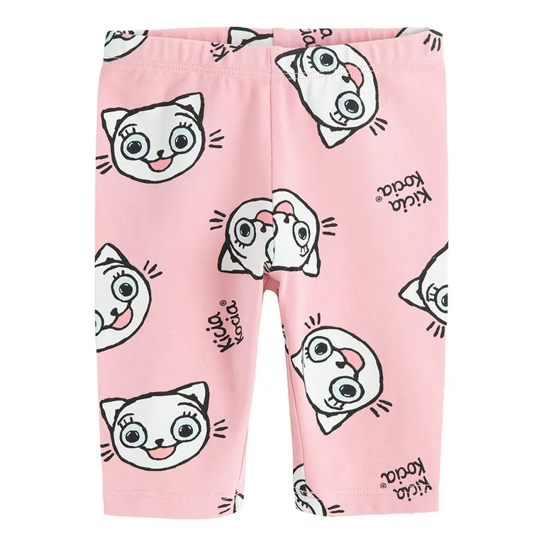 Cool Club, Komplet dziewczęcy, T-shirt, Legginsy 3/4, różowy, Kicia Kocia