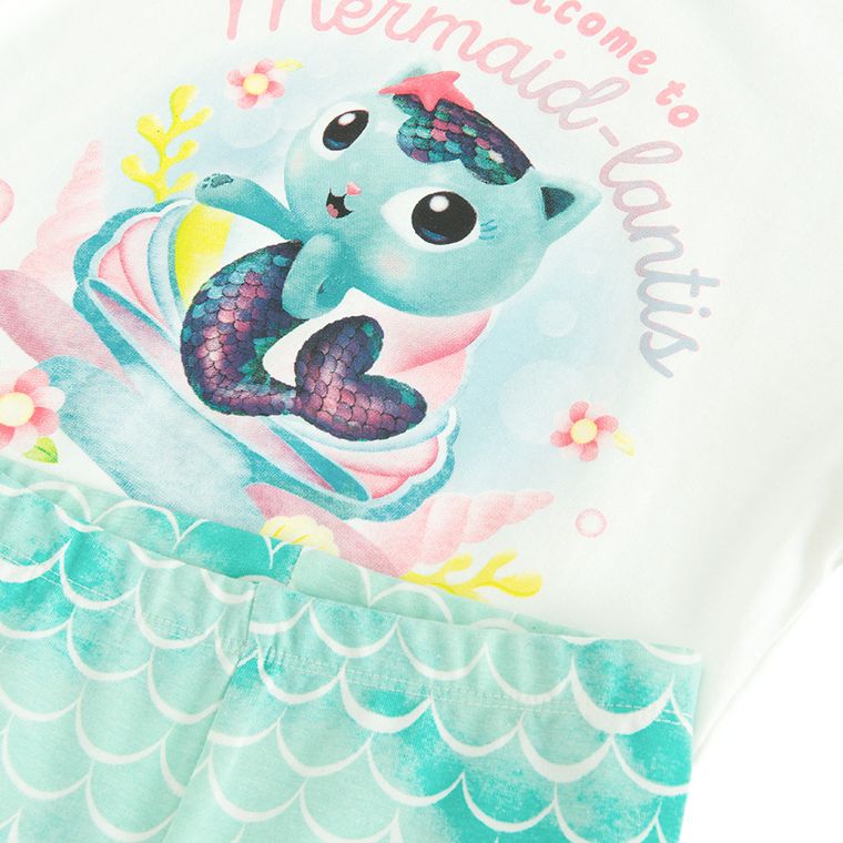 Cool Club, Komplet dziewczęcy, T-shirt, Legginsy, kolarki, mix, Koci Domek Gabi