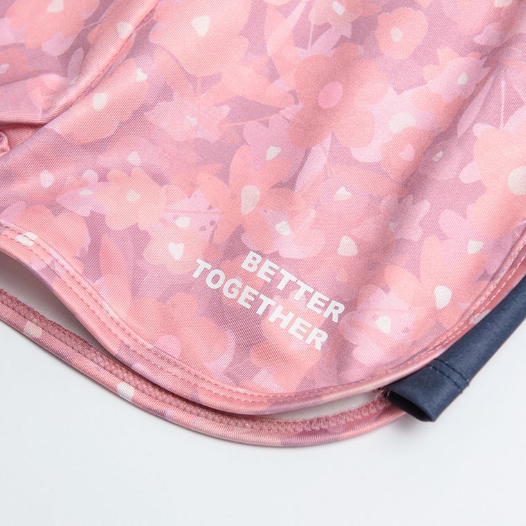 Cool Club, Komplet dziewczęcy, T-shirt, Szorty, Worek, biało-różowy