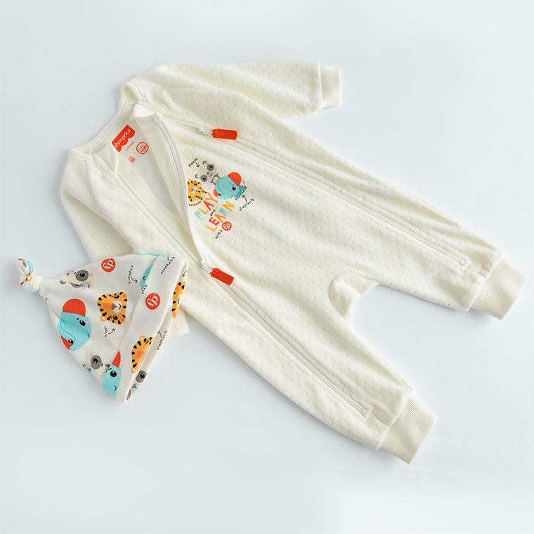 Cool Club, Komplet niemowlęcy, Pajac, Czapka, ecru, Fisher-Price