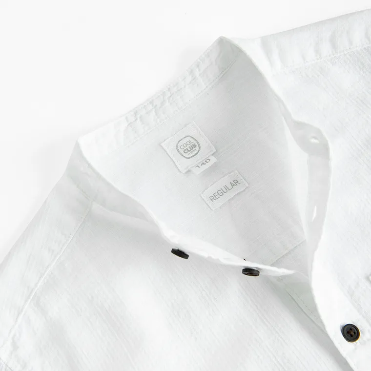 Cool Club, Koszula chłopięca z krótkim rękawem, biała