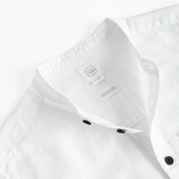 Cool Club, Koszula chłopięca z krótkim rękawem, regular, biała