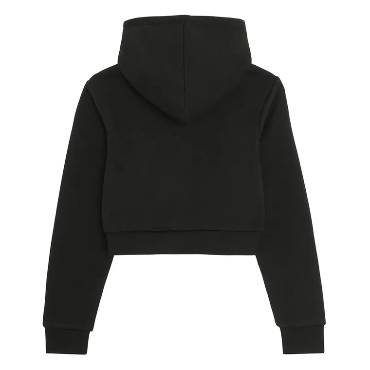 Cool Club, Krótka bluza dziewczęca z kapturem, rozpinana, czarna