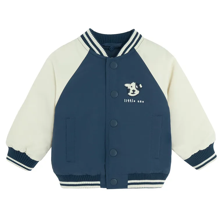 Cool Club, Kurtka bejsbolówka chłopięca z kapturem, rozpinana, niebieska