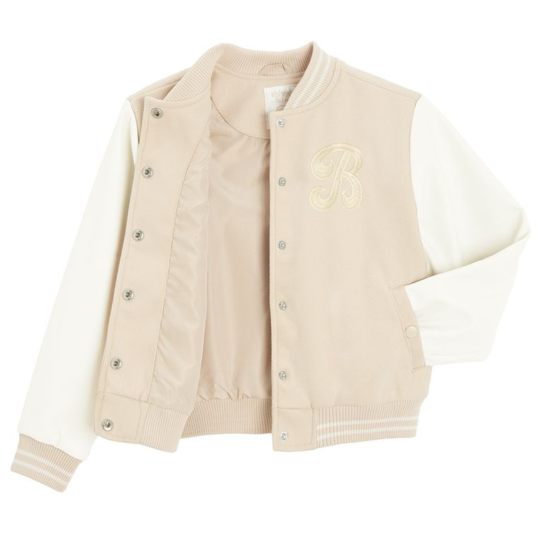 Cool Club, Kurtka bejsbolówka dziewczęca, beżowa