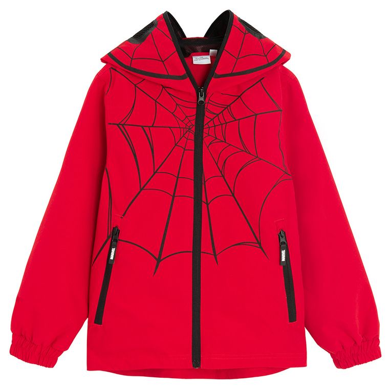 Cool Club, Kurtka chłopięca z kapturem, czerwona, Spider-Man