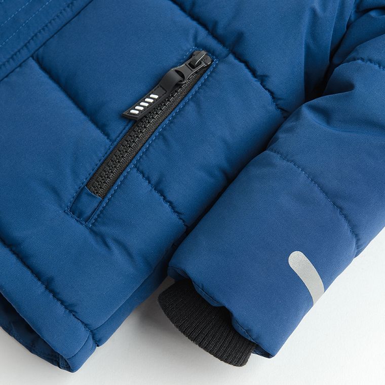 Cool Club, Kurtka chłopięca z kapturem, ocieplana, niebieska