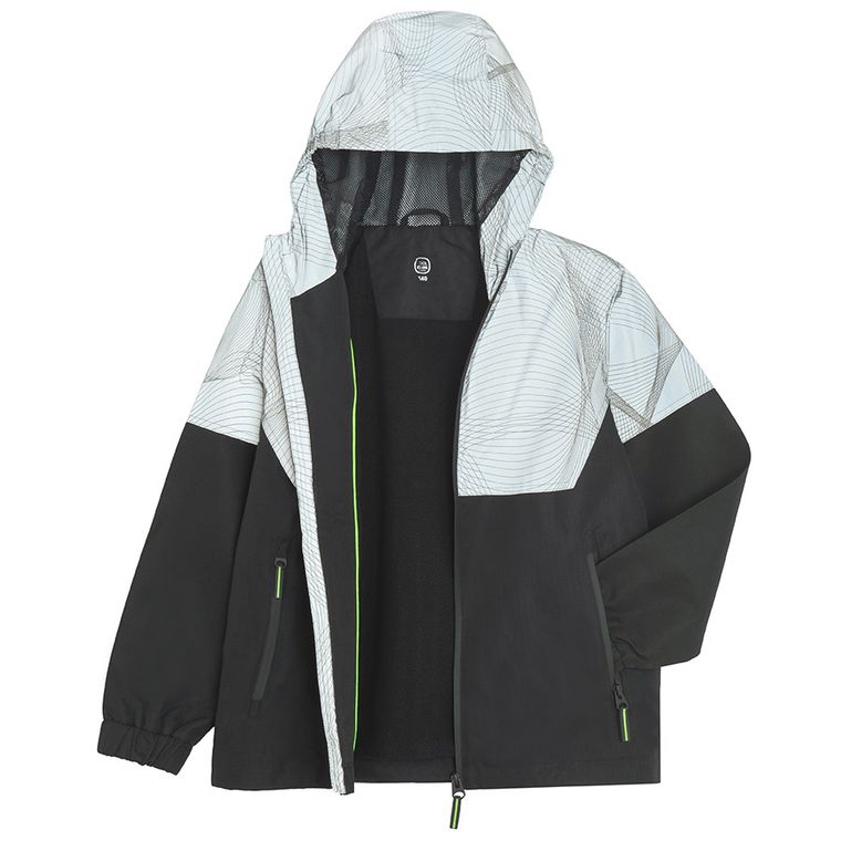 Cool Club, Kurtka chłopięca z kapturem, odblaskowa, szara