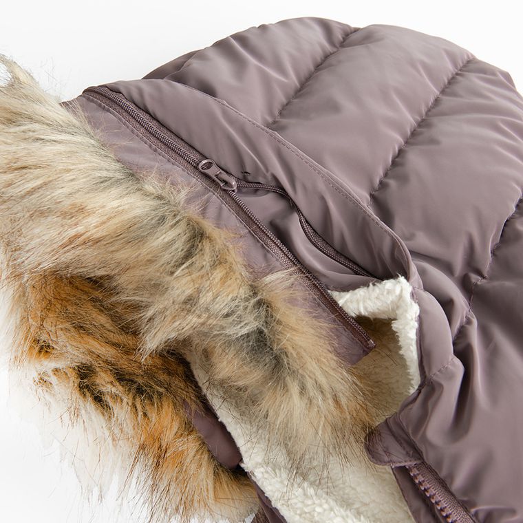 Cool Club, Kurtka dziewczęca z kapturem, ocieplana, ciemnofioletowa