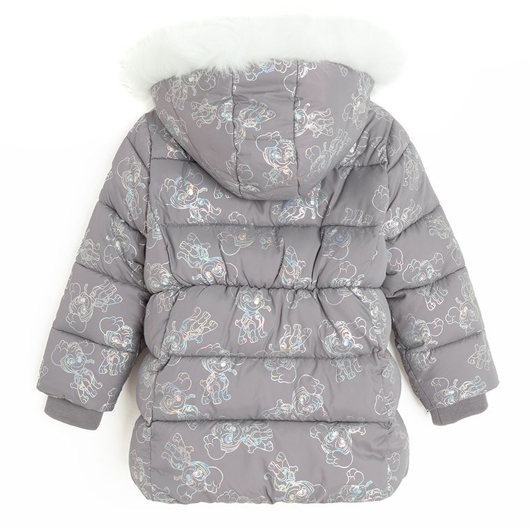 Cool Club, Kurtka dziewczęca z kapturem, ocieplana, szara, Psi Patrol