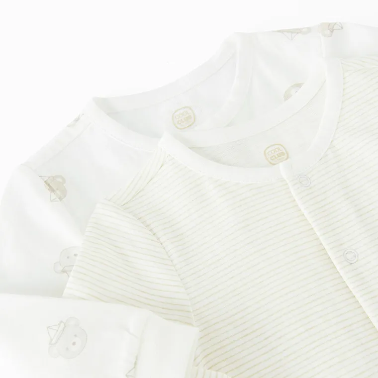 Cool Club, Pajac chłopięcy, biały, zestaw, 2 szt.