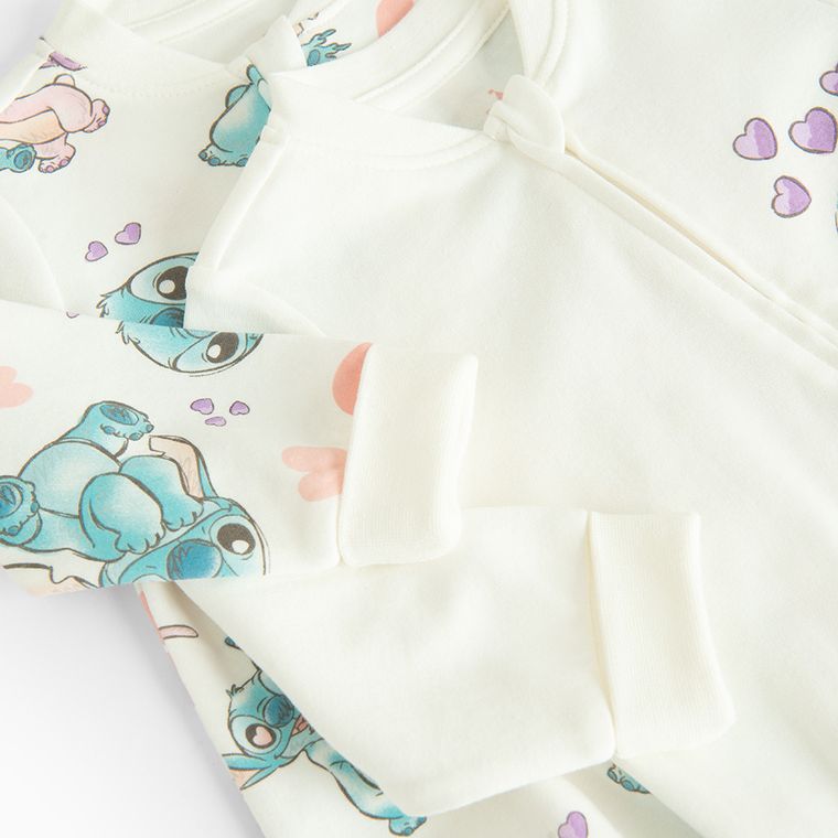 Cool Club, Pajac dziewczęcy, biały, Lilo i Stitch, zestaw, 2 szt.