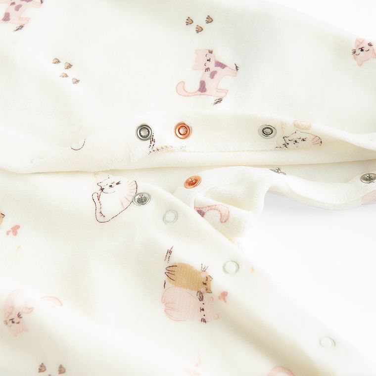 Cool Club, Pajac dziewczęcy, welurowy, biały